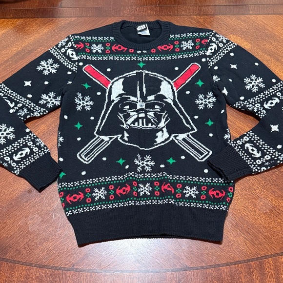 Star Wars Black Crewneck Sweater with Red, White, and Green Accents - Picture 1 of 3